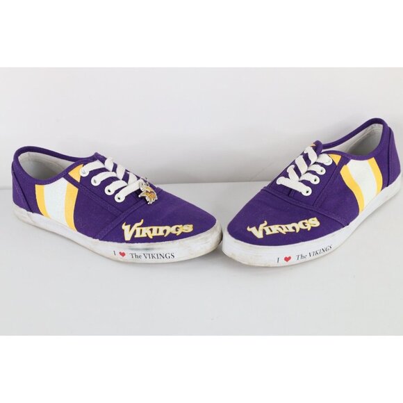 Vintage Y2K NFL Womens Size 8 Spell Out Minnesota Vikings Football Canvas Shoes - Picture 1 of 10